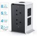 Power Strip 2020, SMALLRT Extension Cord with Safety Socket, 8 Outlet 4 USB Ports 16.4FT/5M Plug Lead with Surge Protector Overload Protection